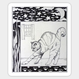 If Aubrey Beardsley had a cat.... Sticker